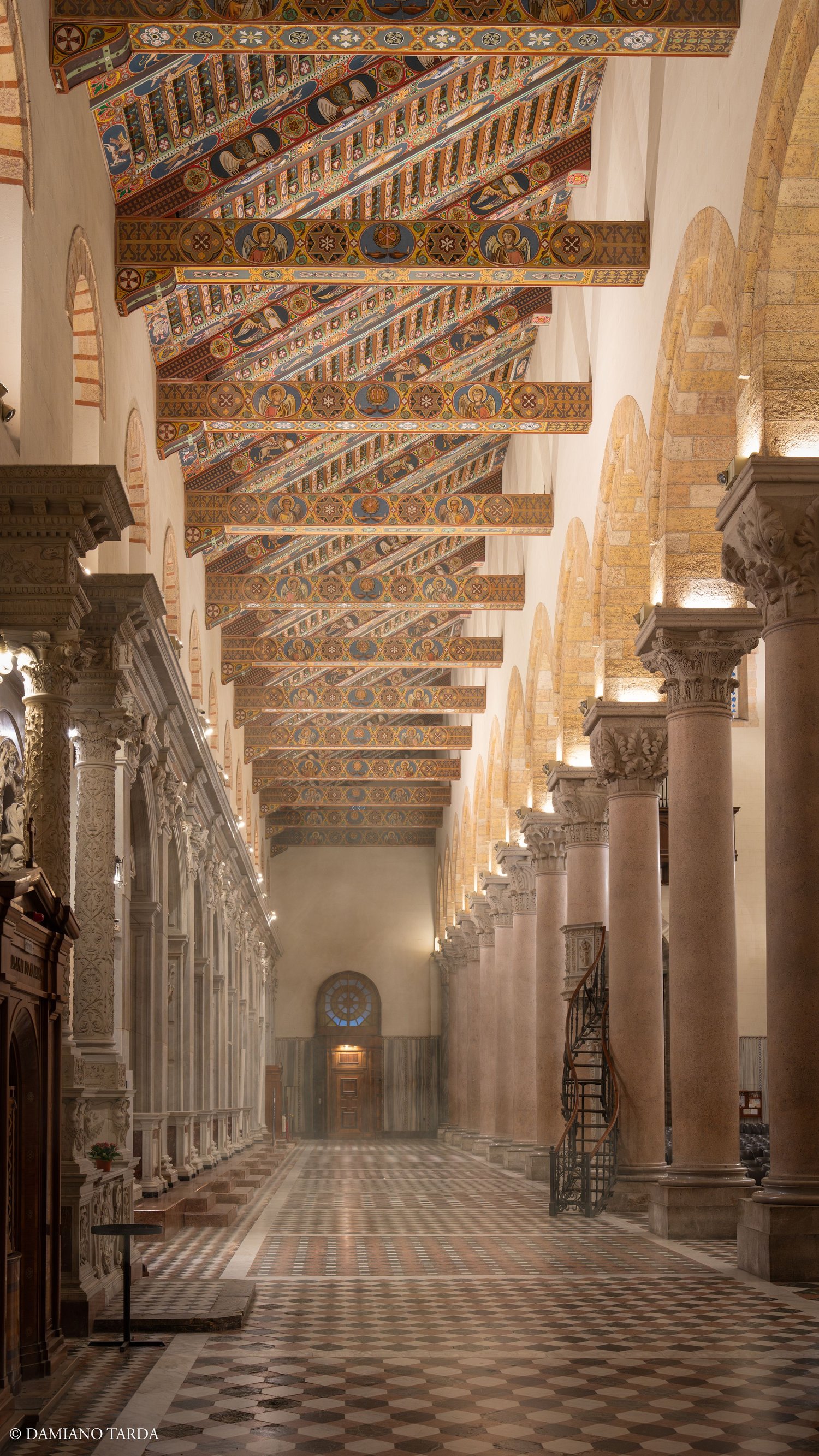 Messina Cathedral, view of a side aisle, Sicily