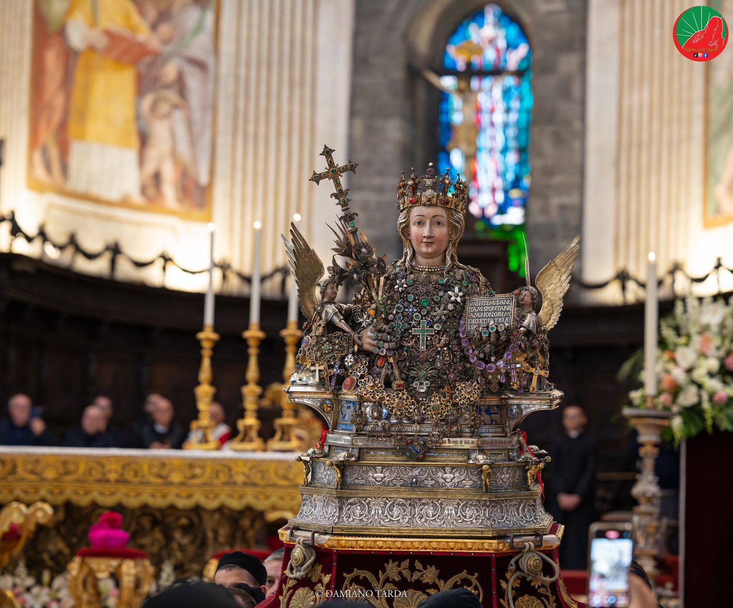 The bust of Saint Agatha on the high altar of Catania Cathedral.