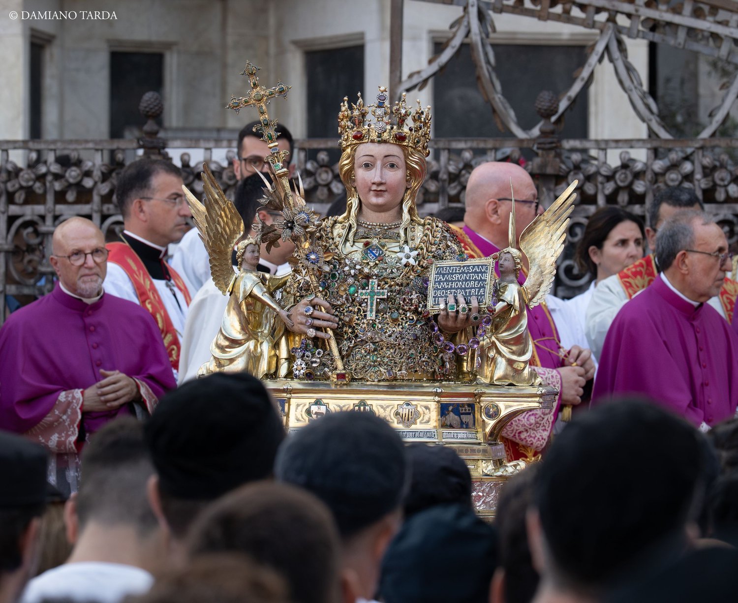 The reliquary bust of Saint Agatha among bishops and cardinals, 900th anniversary celebrations, August 2026.
