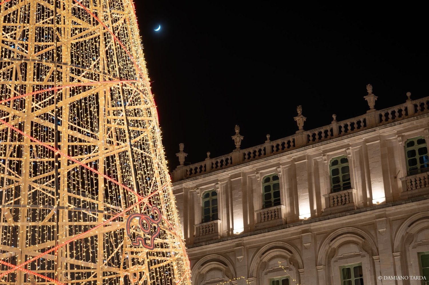 Piazza Università in Catania with Christmas decorations