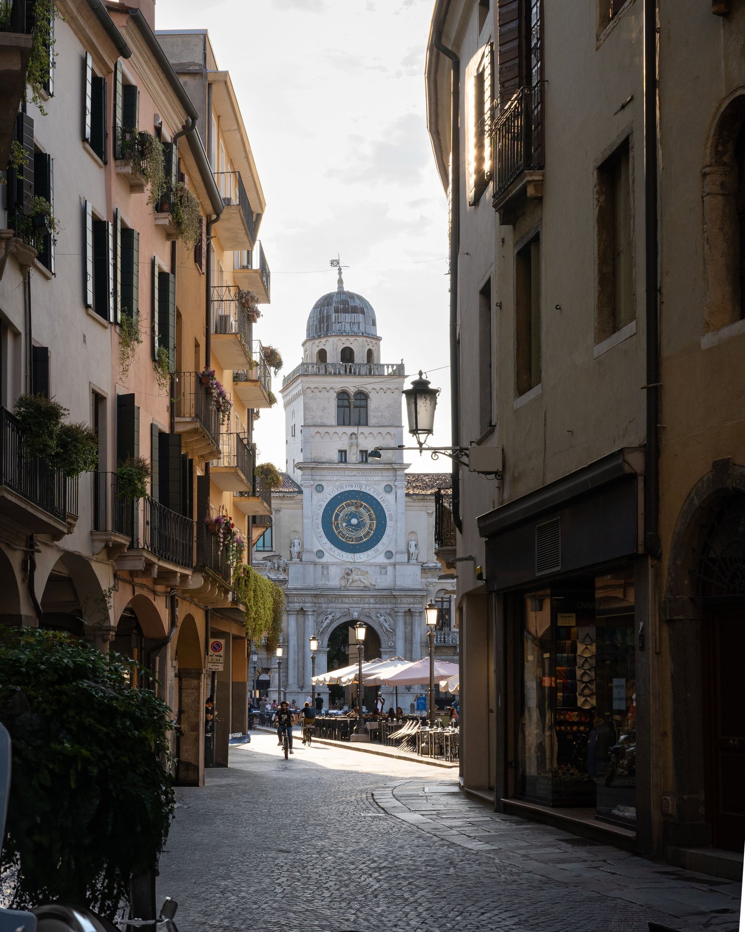 Glimpse of Piazza dei Signori in Padua. Urban photography